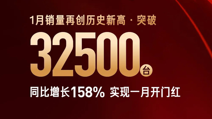红旗1月销量公布 达32500辆 大涨158%